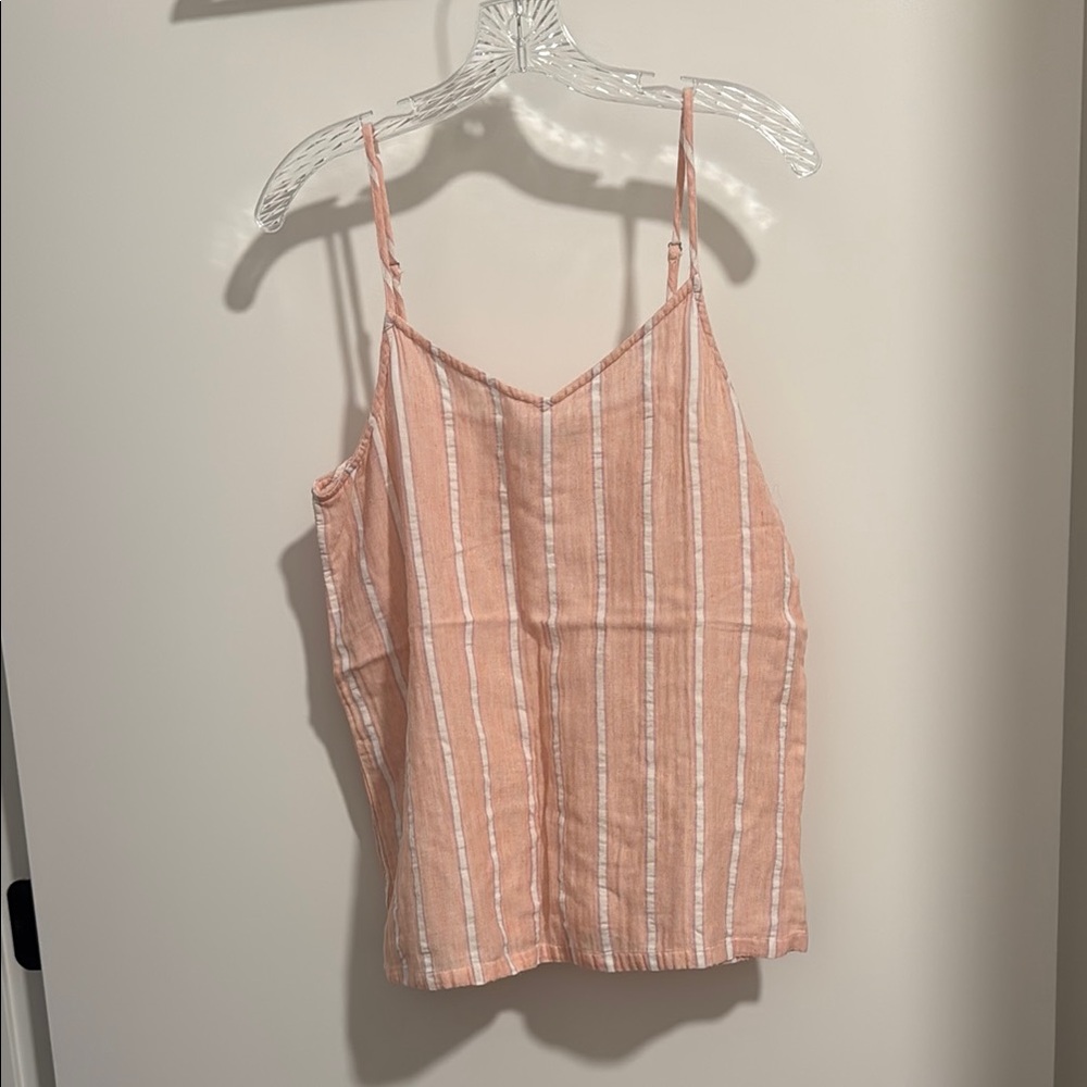 Ann Taylor Loft Striped Pink Cami Top